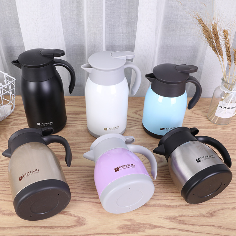 Manufacturer 304 Stainless Steel Double-Layer Large Capacity Thermos Cup Mini Coffee Teapot Hot Water Bottle Portable Stew Teapot details Picture