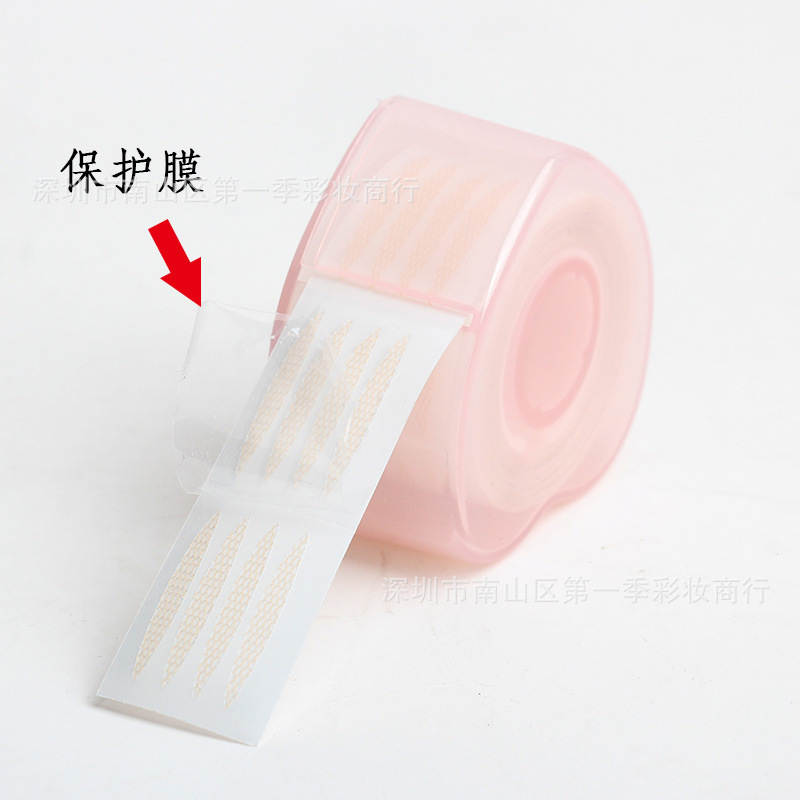 Water double eyelid adhesive lace gauze packing with protective film heart-shaped roll breathable water spray is sticky hair Specification drawing