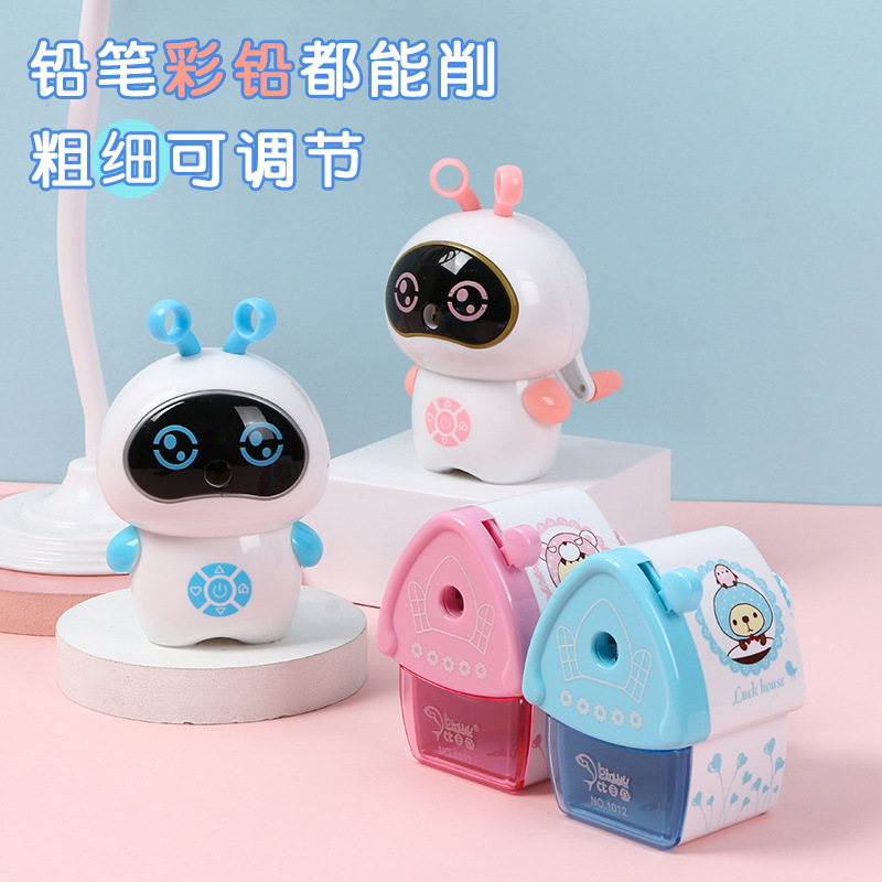 Creative Stationery Robot hand sharpener cute cartoon pen sharpener Student supplies manual rotating pen sharpener details Picture