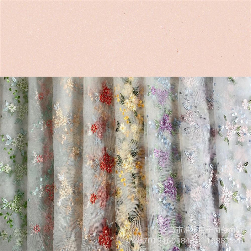 Customized home textile and clothing accessories, embroidered small flowers, leaves, orchids, mesh fabrics, skirts and wedding dresses from manufacturers Specification image