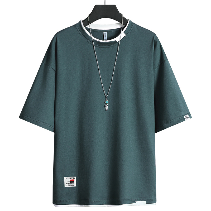 Men's short-sleeved T-shirt for summer 2022, a trendy brand for teenagers, loose half-sleeved T-shirt for boys Item Picture