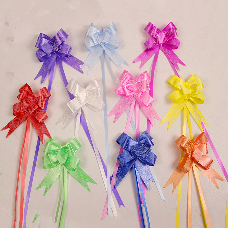 Wedding Festival Supplies Gift Pack Decorative Tie Flower Draw Flower Gilt Rose 18 Hand Pull Flower Wholesale Bow Trumpet Specification drawing