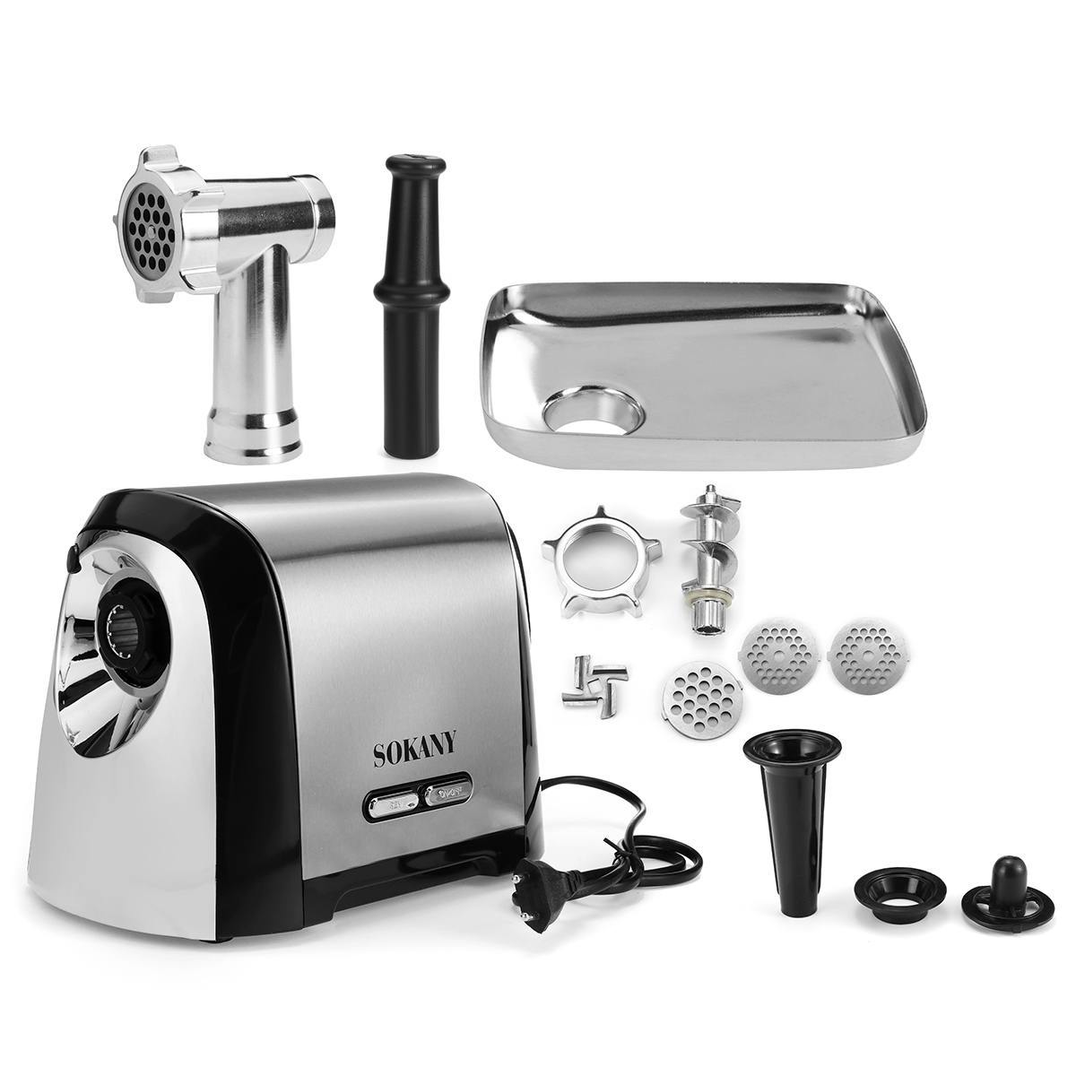 088 Electric meat grinder, household multi-functional fully automatic stainless steel meat mincing machine, small commercial sausage stuffing machine Item Picture