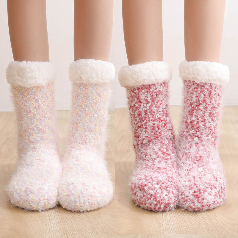 地板袜成人雪地袜睡眠袜地毯袜秋冬家居保暖加厚加绒拖鞋袜子女