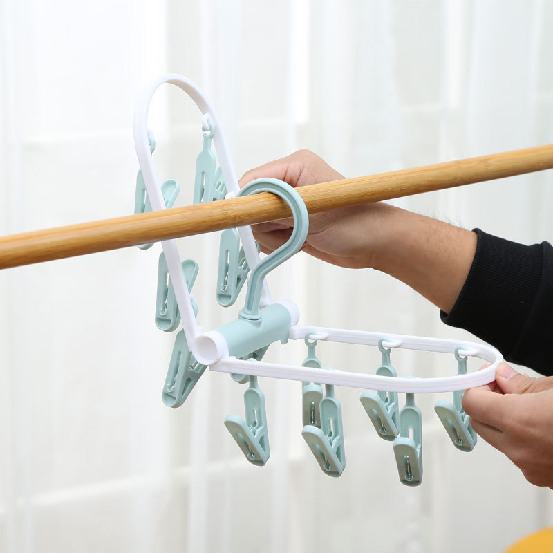 Multi-Clip Hanger Household Sock Drying Machine Students Children Clip Hanging Clothes Rack Clothes Hanging Dormitory Drying Hosiery Rack Specification drawing