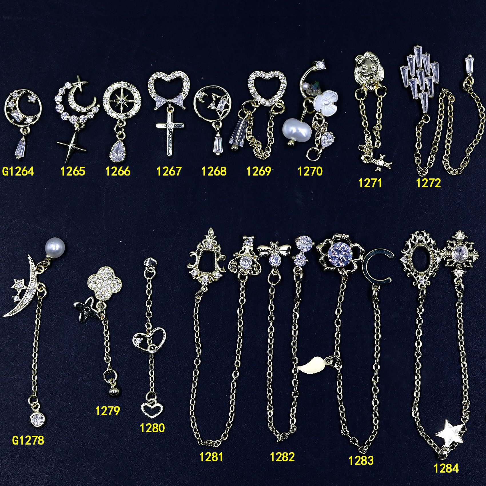 The new autumn and winter zircon nail art accessory, the tassel pearl pendant, is the same style of nail decoration as the Douyin Internet celebrity, super dazzling and luxurious shanilak details Picture