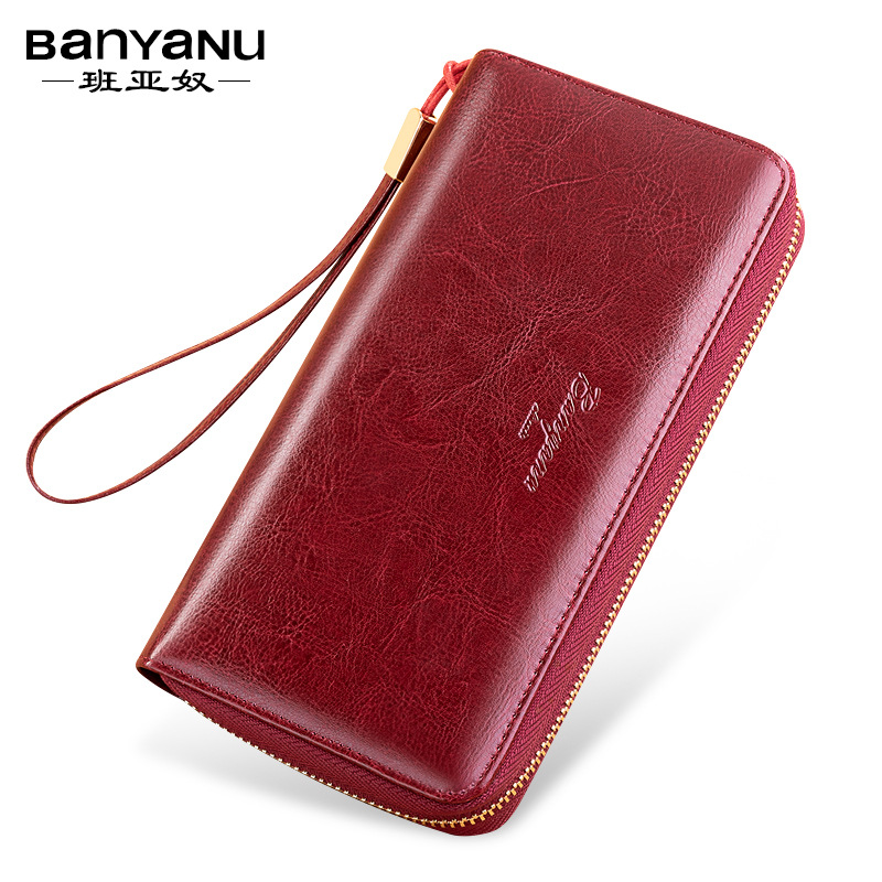 Women's Wallet Women's Long 2023 New Leather Large Capacity Integrated Zipper Clutch Bag Can Put Mobile Phone Wallet Item Picture