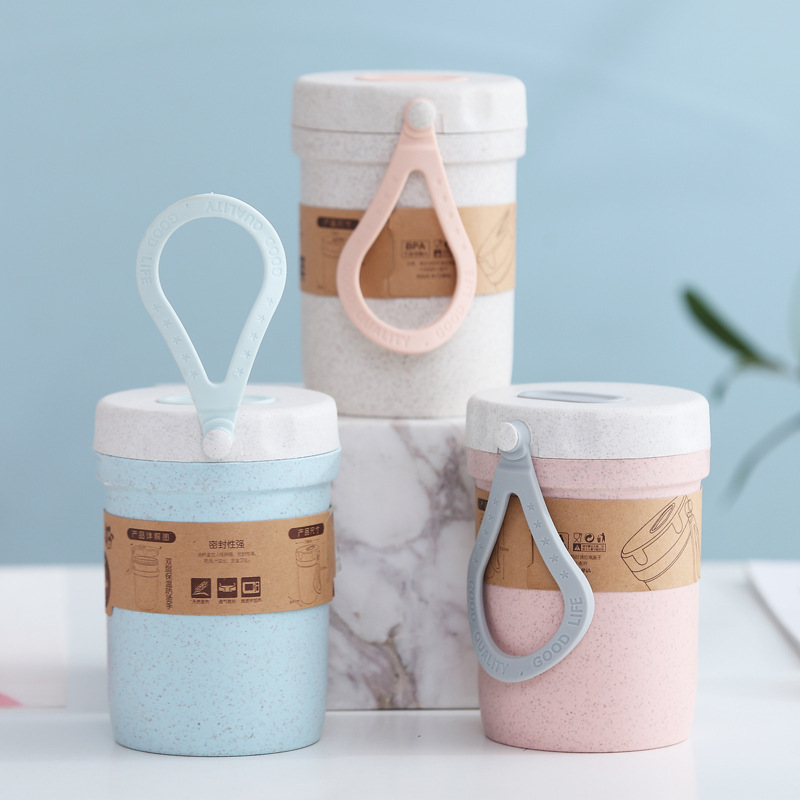 Wheat straw breakfast cups, microwave ovens, soup cans, student sealed soup cups, insulated cups, porridge cups, portable cups, gifts details Picture