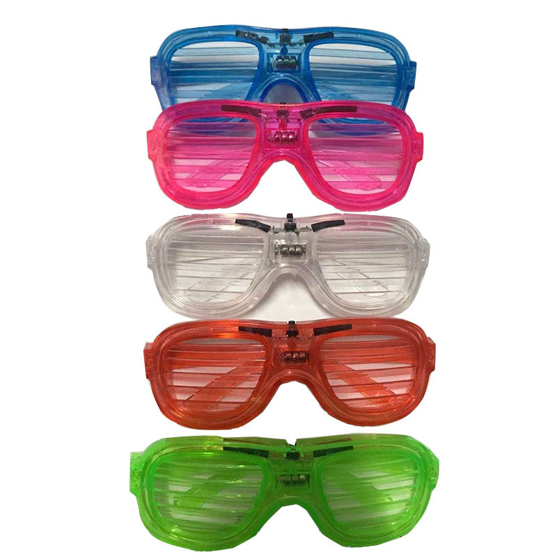 新款发光百叶窗眼镜LED发光冷光型眼镜发光玩具地摊货源厂家批发详情图4