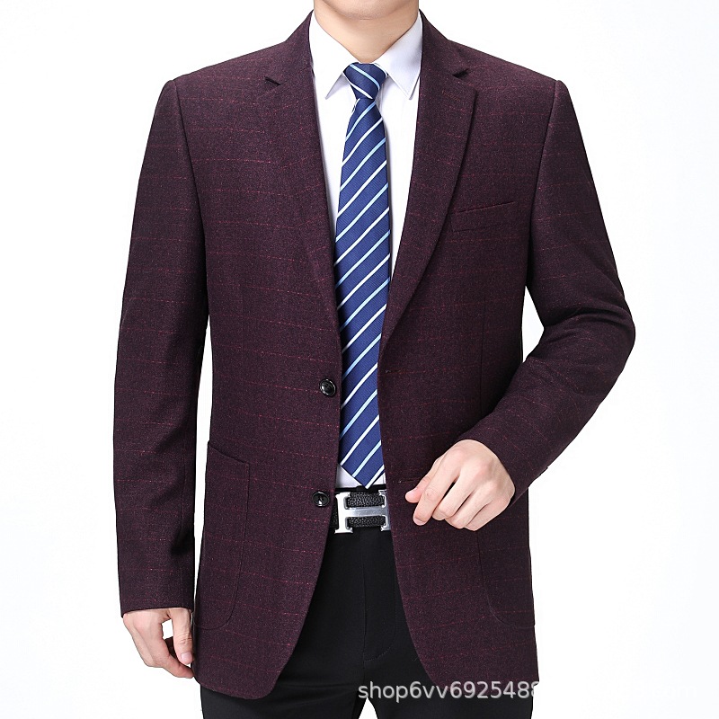 Middle-aged men's casual suit jacket, 40-50 years old dad's suit, single piece of wool suit jacket for spring and autumn for middle-aged and elderly people Application Scenario