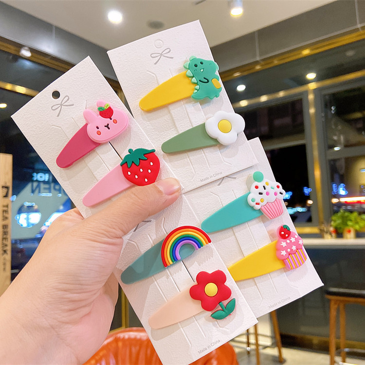 Stand fuente ins viento chica horquilla corea dibujos animados fruta tarjeta de pelo niños cute princesa accesorios de pelo moda