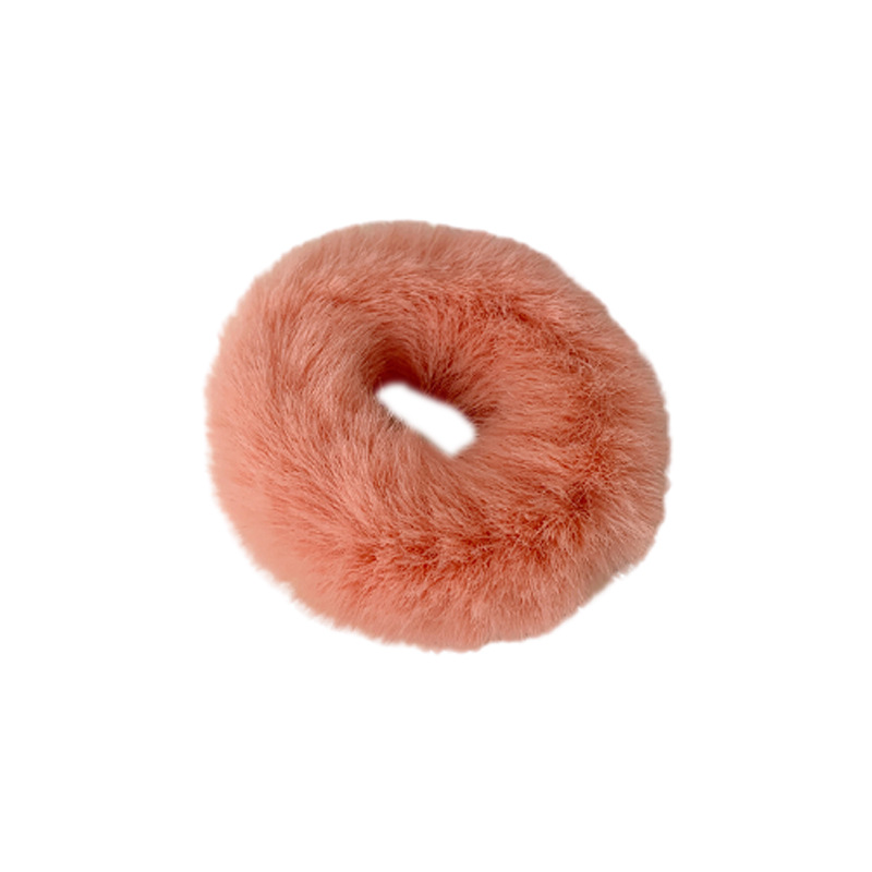 A versatile bun hair tie with plush hair, a female faux mink hair rope, a soft girl's double ponytail hair rope, and a simple furry hair accessory Item Picture