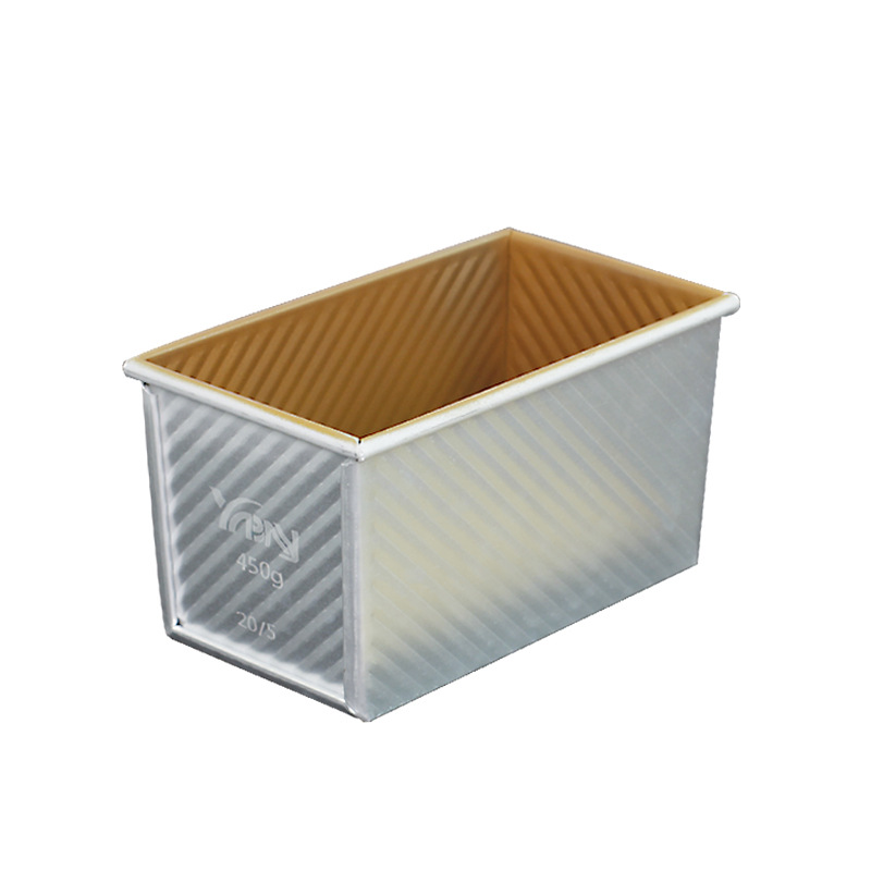 波纹土司盒450g带盖长方形吐司盒面包模烘焙模金色土司盒详情图5
