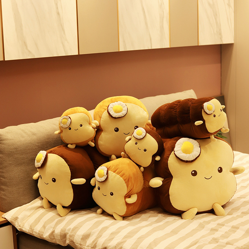 Cartoon Simulation Of Toast Loaf Pillow Plush Toy Stall Wholesale Grab Machine Doll Doll Cross-Border Foreign Trade Application Scenario