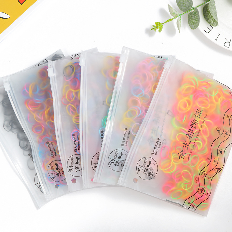 Small rubber band, women's hair tie, disposable rubber band, black high-elasticity hair band, adult and children's hair tie, headwear and hair accessory Specification image