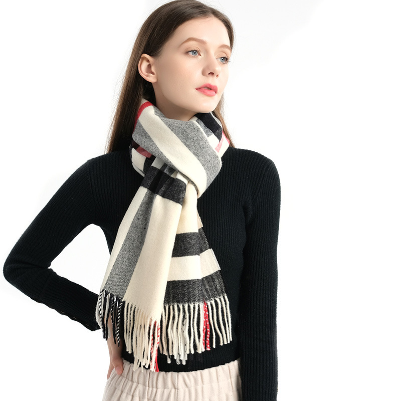 Willow Bank Scarf Autumn And Winter Men And Women's New European Cashmere Shawl Women's Flow Su Babag Neck Retro Checkered Scarf Shawl Item Picture