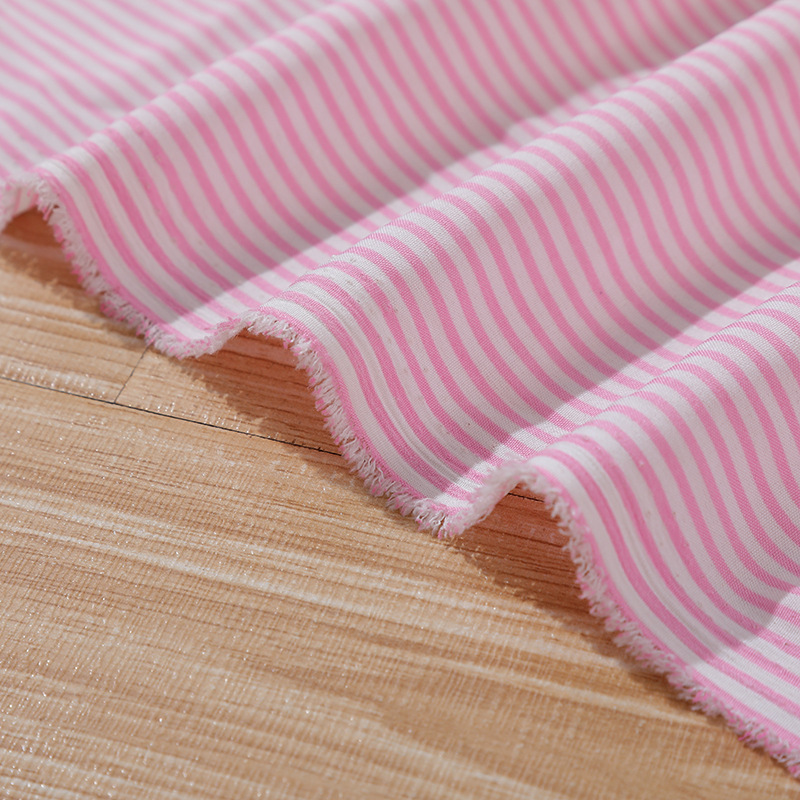 Factory Direct Pinstripe Polyester Woven Fabric Black And White Striped Four-Sided Elastic Shirt Fabric Micro Stretch Fashion Cloth Application Scenario