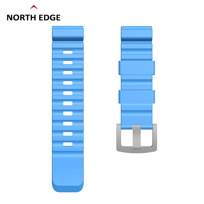 柔软彩色硅胶橡胶表带钢表扣NORTH EDGE户外24mm快拆运动手表表带详情图5