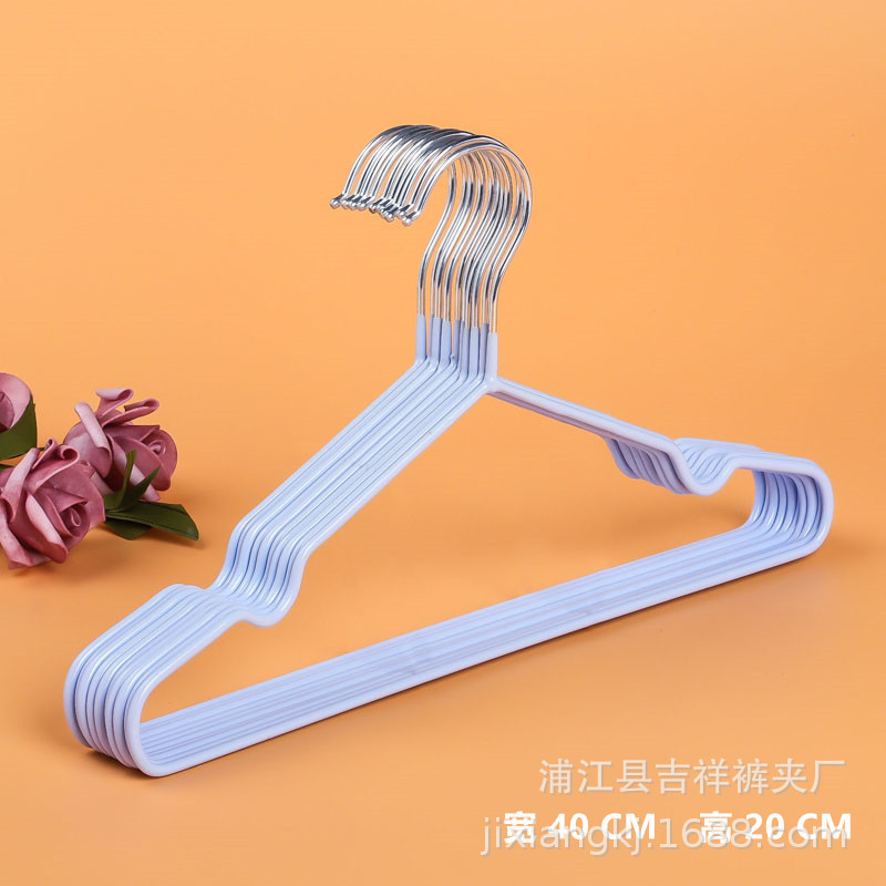 Impregnated Plastic Non-Slip Coat Hanger Metal Clothes Hanging Clothes Support Adult Children Drying Rack Household Traceless Hanger Manufacturers Wholesale Application Scenario