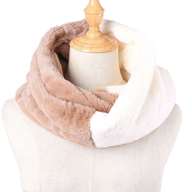 Cross-Border Amazon Winter Patchwork Rex Rabbit Fur Bib Thick Imitation Fur For Men And Women Couples Warm Fur Scarf Accessories Application Scenario