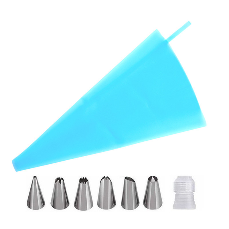 Decorating Tip Set Stainless Steel 8-Piece Cream Tip Cake Tool Tpu Decorating Bag Converter Baking Supplies Item Picture
