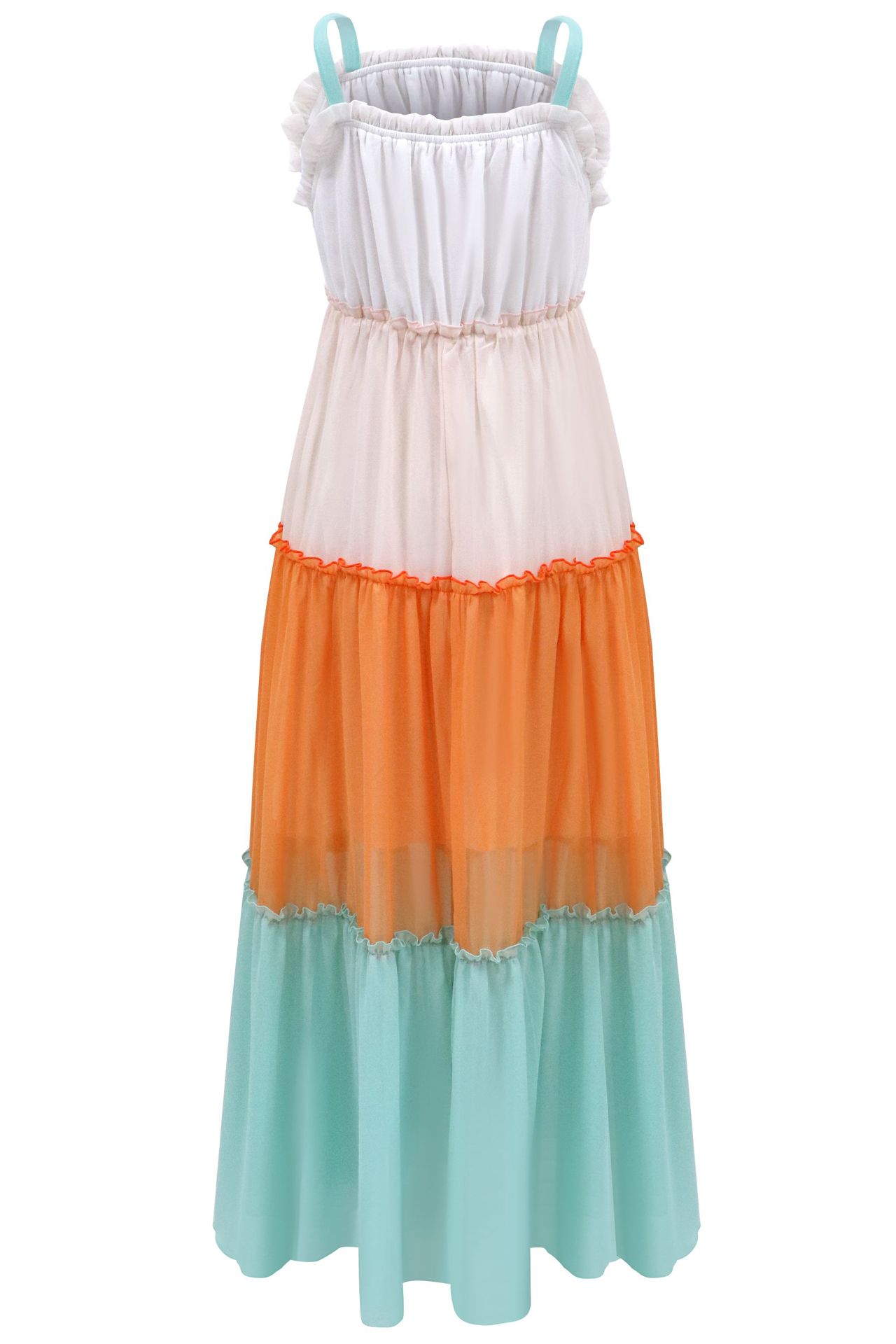 Spring 2022 new women's clothing for foreign trade on ebay AliExpress sleeveless halter dress in patchwork color Item Picture