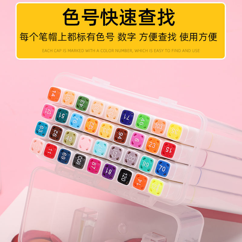 Primary school students pen animation cartoon pen illustration double head marker set art recommended drawing design 12 48 colors Application Scenario
