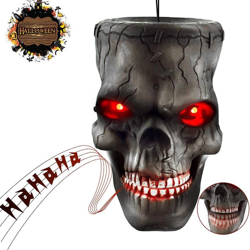 Cross-Border Platform Amazon Ebay Halloween Layout Electric Induction Light Emitting Sound Mouth Will Move Technology Strange Specification drawing
