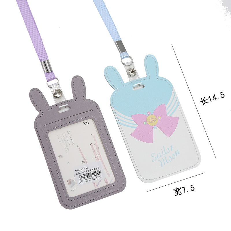 Cute rabbit-ear card holder for the zodiac year, creative protective case for student ID cards, meal cards and access control cards, single-sided transparent ID card holder Application Scenario