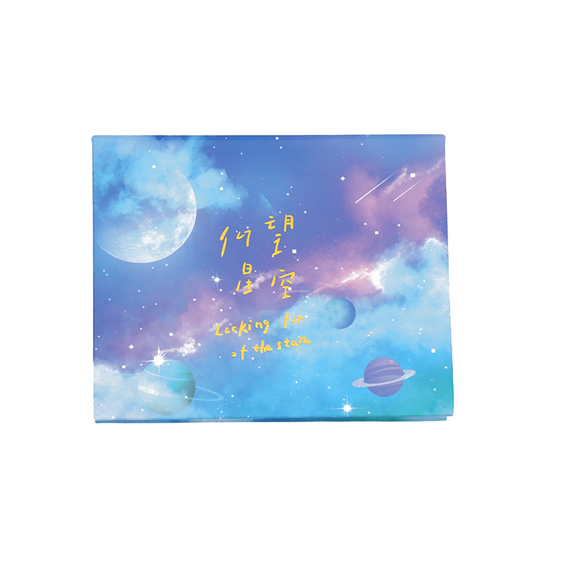 New cartoon sticky note box cute cartoon starry sky sticky note can be torn net red creative combination sticky note box Item Picture