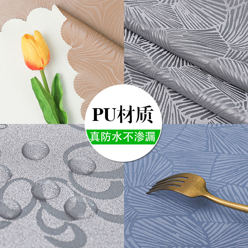 European Pu Tablecloth Wash Free Hotel Hotel Rectangular Waterproof And Oil Proof Table Cloth Jacquard Round Table Mat Specification drawing