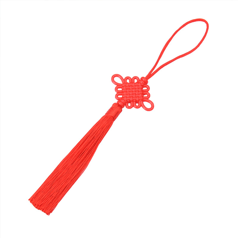 New acrylic plastic No. 5 6-coil Chinese knot tassel small pendant, bright red festive tassel tassel tassel Spring Festival pendant Item Picture