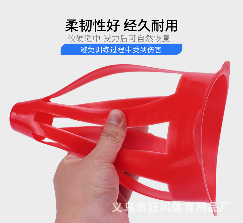New windproof hollowed-out 23cm logo bucket roller slide flat flower post 23cm logo cylinder football obstacle windproof roadblock Application Scenario