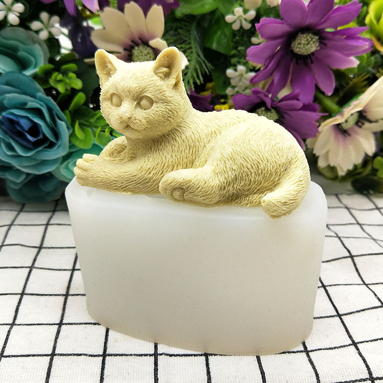 Cute and trendy cat silicone mold, resin resin decorative item, gypsum candle, scented fondant mousse, chocolate mold details Picture