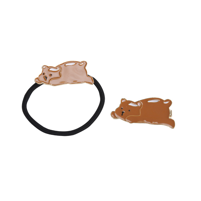 Venta directa de fábrica versión coreana estilo chino burlón panda conejo oso pardo banda de piel duckbill clip creativo accesorios para el pelo al por mayor Item Picture