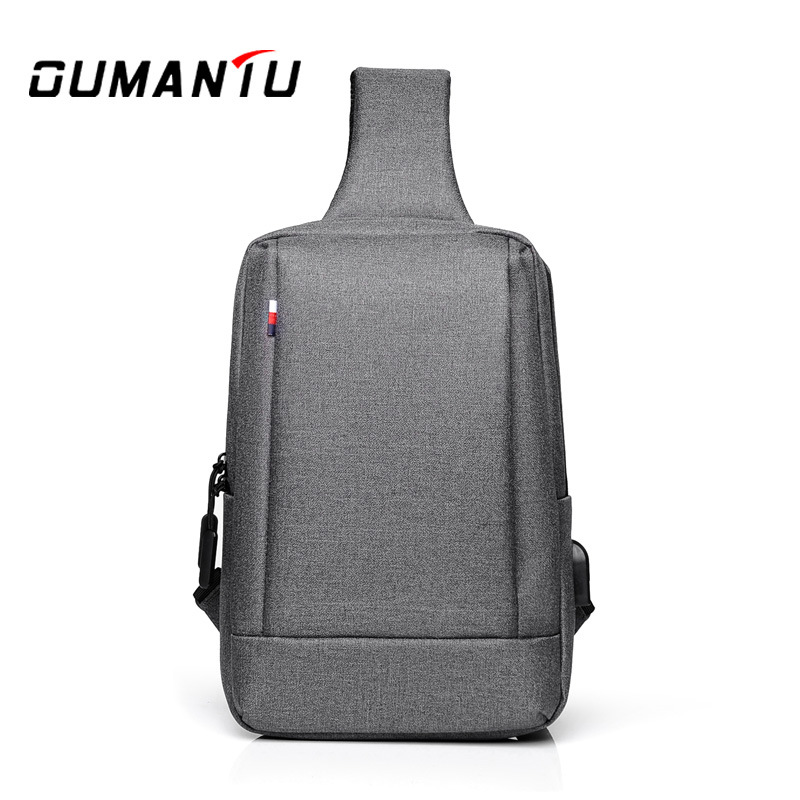 2021 New Men's Breast Bag Custom Oxford Cloth Breast Bag Business Casual Shoulder Bag Large Capacity Crossbody Bag Specification drawing
