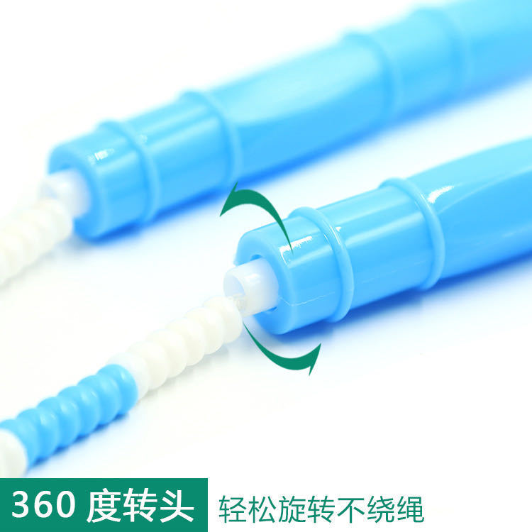 Wow-Power Pattern Bamboo Skipping Rope Children's Fitness Products Students High School Sports Goods Hard Bead Skipping Rope Item Picture
