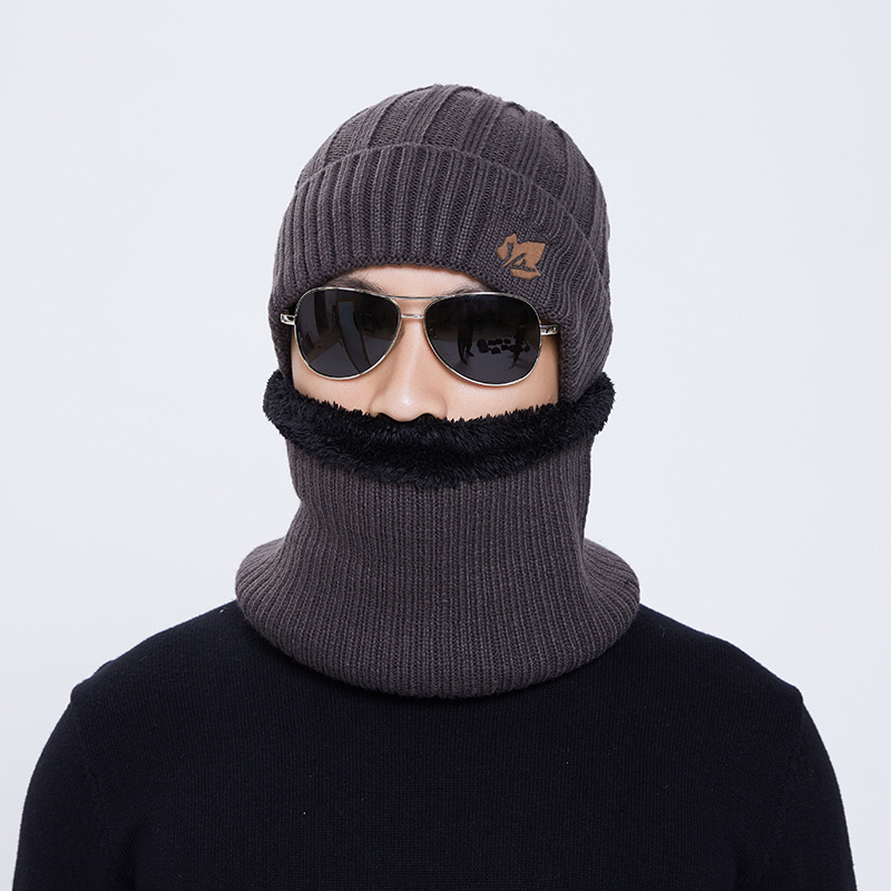 Men's windproof caps for winter cycling, windproof headgear and face masks for electric bike riding, and women's warm and cold-proof caps with fleece in winter