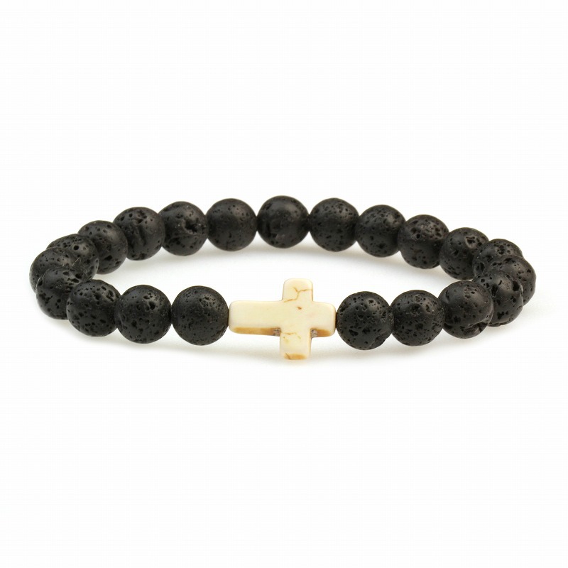 Europe And The United States Cross-Border Foreign Trade Amazon Hot Selling Cross Turquoin Bracelet Jewelry Lava Lava Stone Bracelet For Men And Women Couples Gift Manufacturers Wholesale Specification drawing