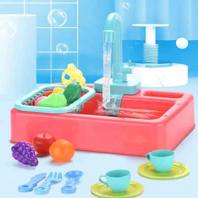 Children's Dishwasher Automatic Circulation Of Water Washing Basin Over Every Kitchen Toy Bird Pet Bath Basin Toy Huaixing 456