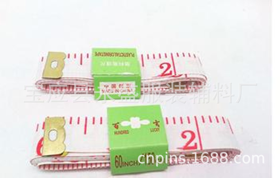 Factory wholesale production of white background red characters leather tape measures 2.0*150cm soft tape measures for clothing store tailors Specification image