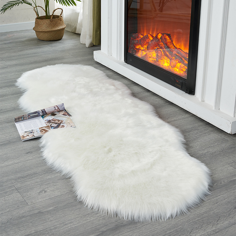仿羊毛长毛地毯北欧地垫客厅地毯现代简欧式简约客厅地毯卧室地毯详情图1