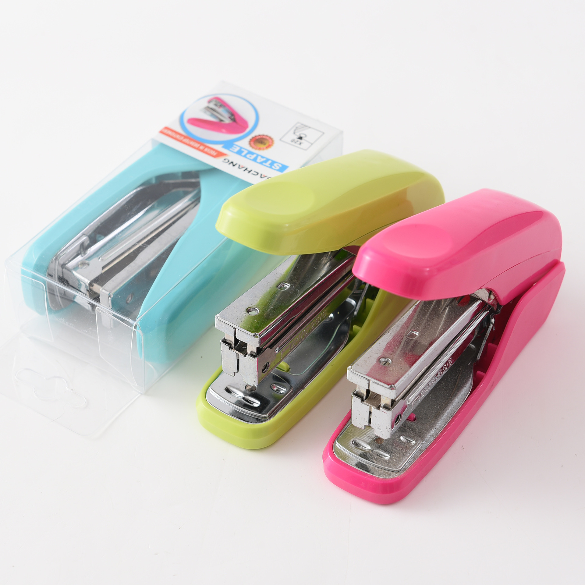 Factory direct supply cross-border exclusive 0623 Metal 3-color stapler, metal multi-functional labor-saving type, factory dedicated