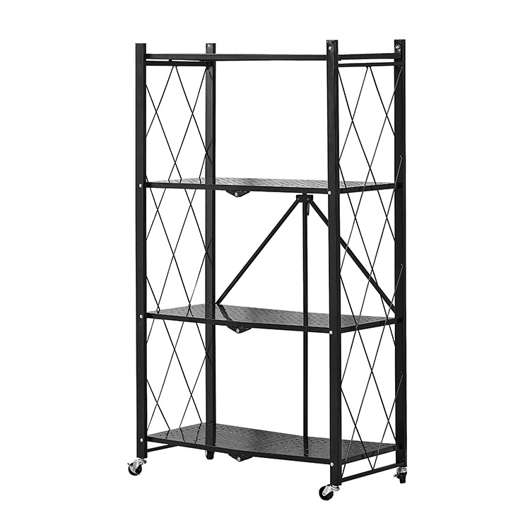 Factory Direct Installation-Free Folding Kitchen Storage Rack Home Microwave Storage Rack Floor Multilayer Item Picture