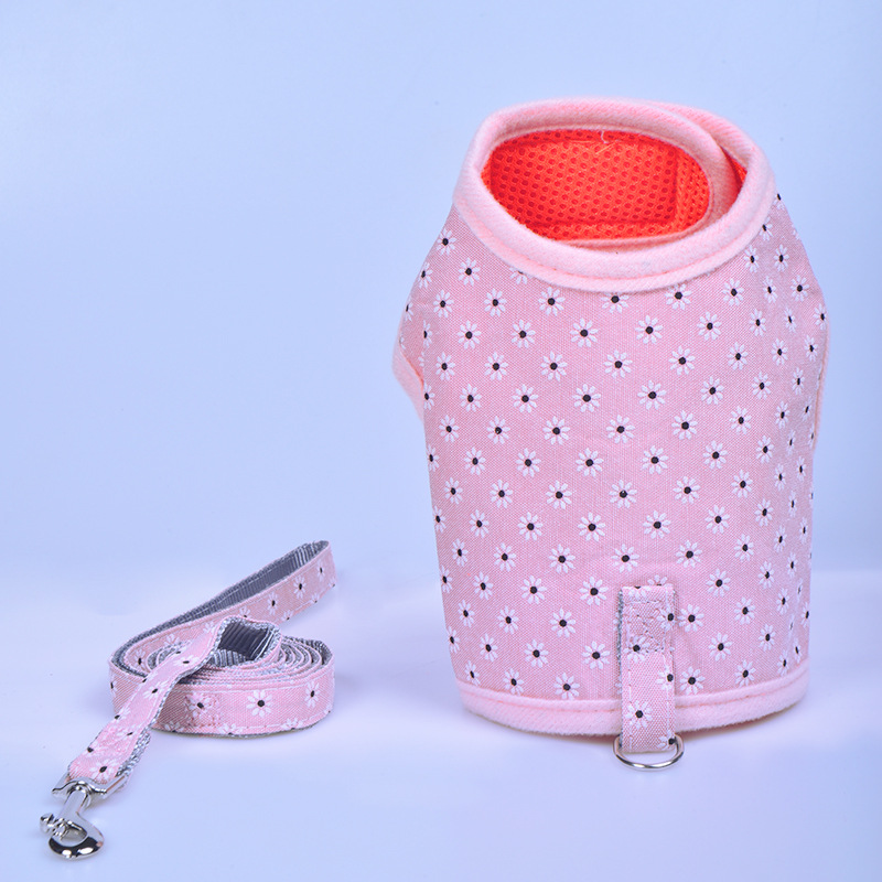 Fashionable dog pet leash vest for summer, thin and small and medium-sized dog teddy chest and back pet carrier clothes Specification image
