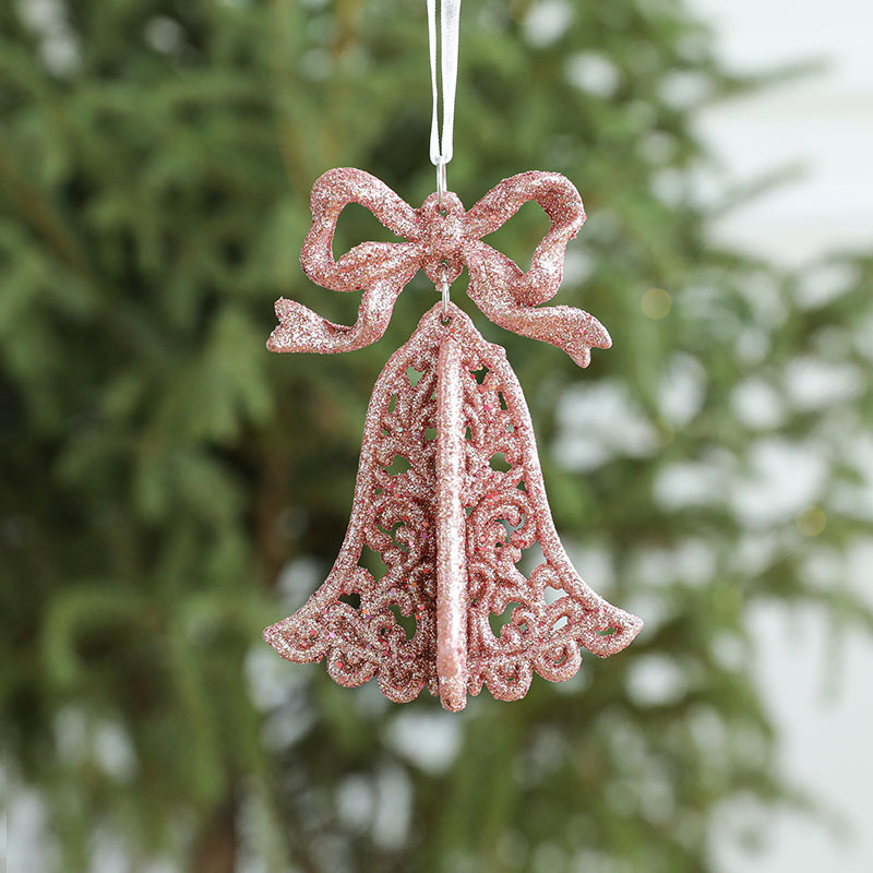 Factory direct sales: Champagne, white, pink, gold and silver Christmas decoration and arrangement, creative Christmas tree decoration, angel hanging ornaments, small hanging accessories for shopping malls Specification image