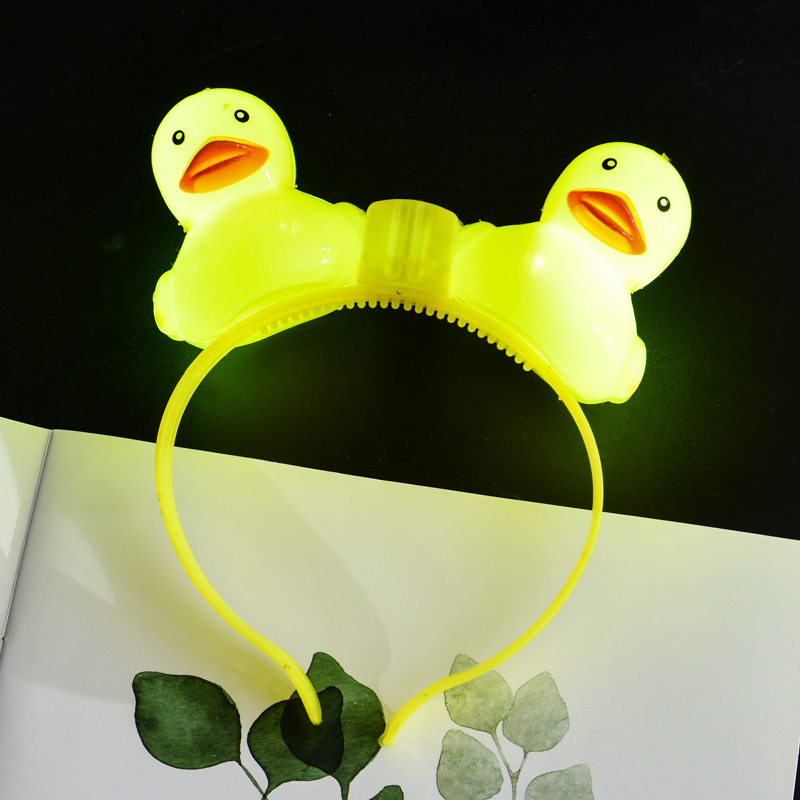 New yellow duck illuminated headband, LED hair band, children's headwear, ground promotion toys, wechat business QR code small gift manufacturer Specification image
