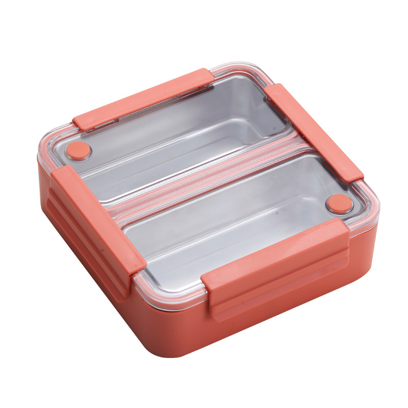 304INS stainless steel insulated lunch box Double split bento box 1100ml non-tandem lunch box Fast food box Item Picture