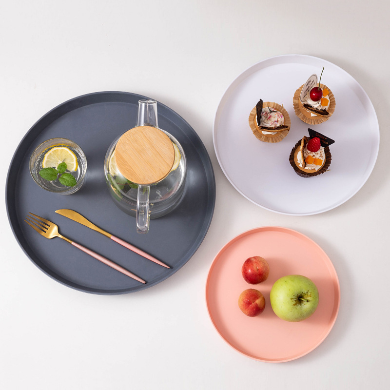 Food grade hotel plastic melamine plate round plastic trays