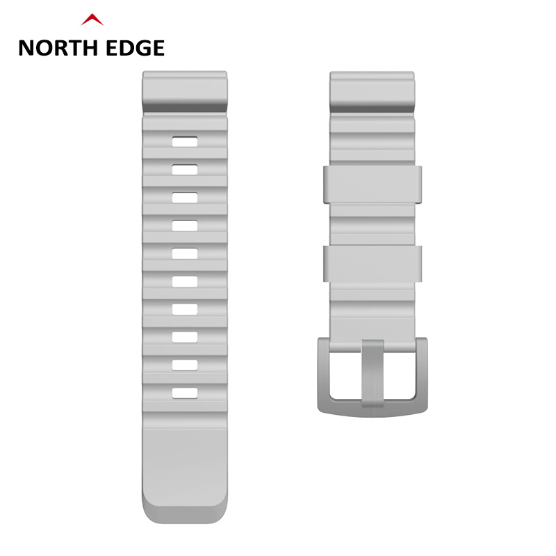 柔软彩色硅胶橡胶表带钢表扣NORTH EDGE户外24mm快拆运动手表表带详情图4